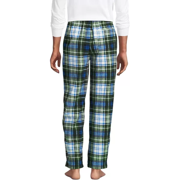 imageLands End Mens Fleece Pajama PantsBlueEvergreen Forest Plaid