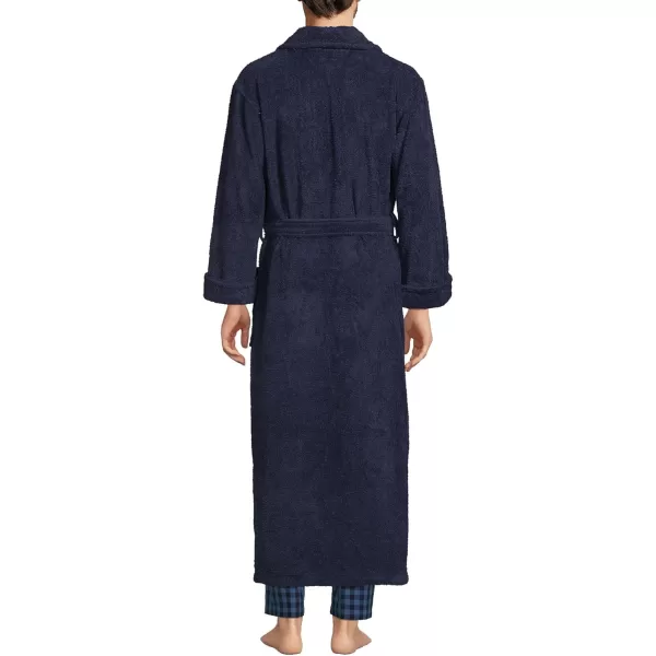 imageLands End Mens Full Length Turkish Cotton Terry BathrobeDeep Sea Navy