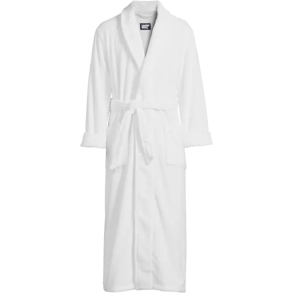 imageLands End Mens Full Length Turkish Cotton Terry BathrobeWhite