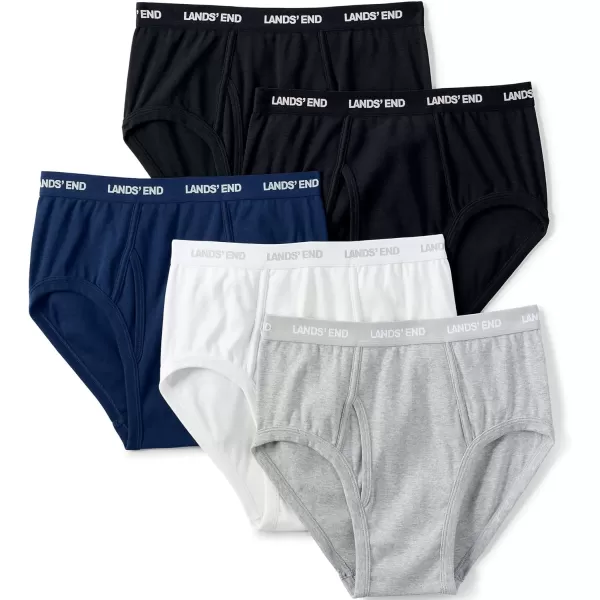 imageLands End Mens Knit Briefs 3 PackSolid Multi 5 Pack