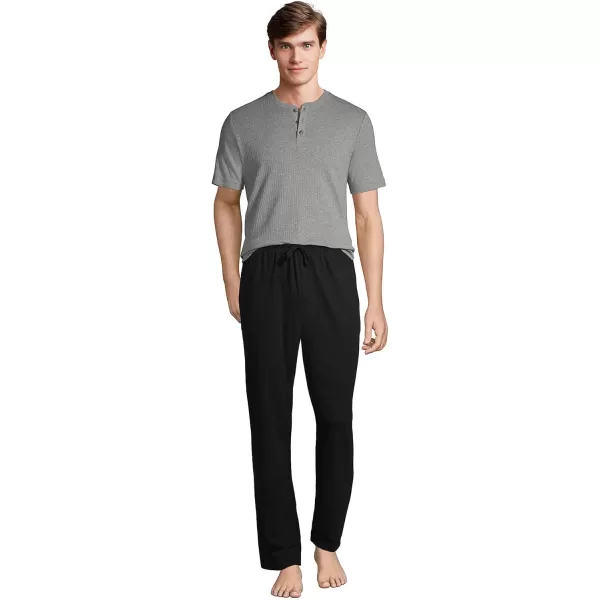 imageLands End Mens Knit Jersey Sleep PantsBlack