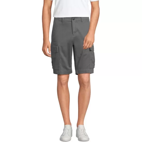 imageLands End Mens 105quot Traditional Fit Stretch Knockabout Cargo ShortsBoulder Gray