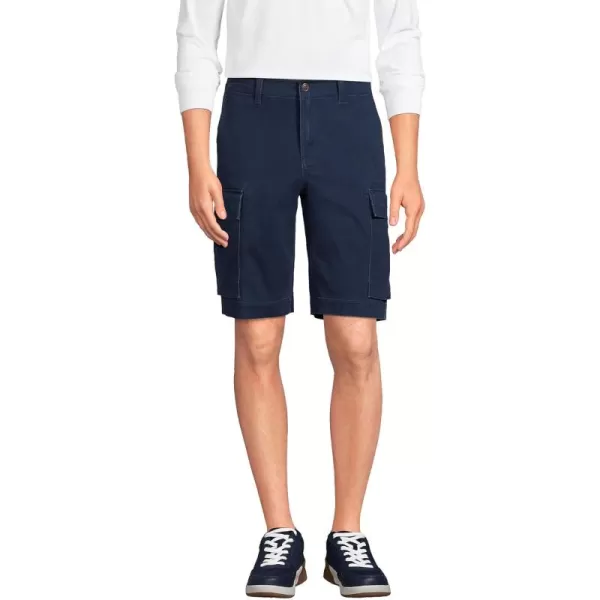 imageLands End Mens 105quot Traditional Fit Stretch Knockabout Cargo ShortsRadiant Navy