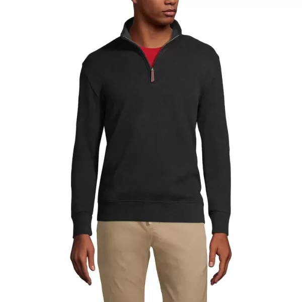 imageLands End Mens Bedford Rib Quarter Zip SweaterBlack