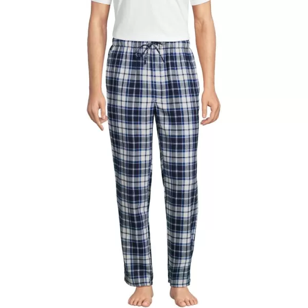 imageLands End Mens Flannel Pajama PantsDeep Sea NavyIvory Plaid