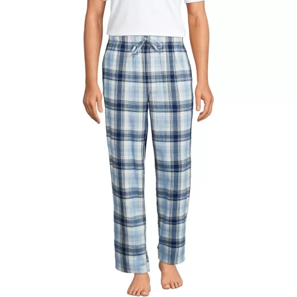 imageLands End Mens Flannel Pajama PantsNavyAlabaster Plaid