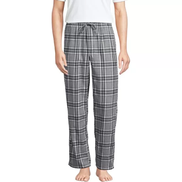 imageLands End Mens Flannel Pajama PantsPewter HeatherGray Plaid