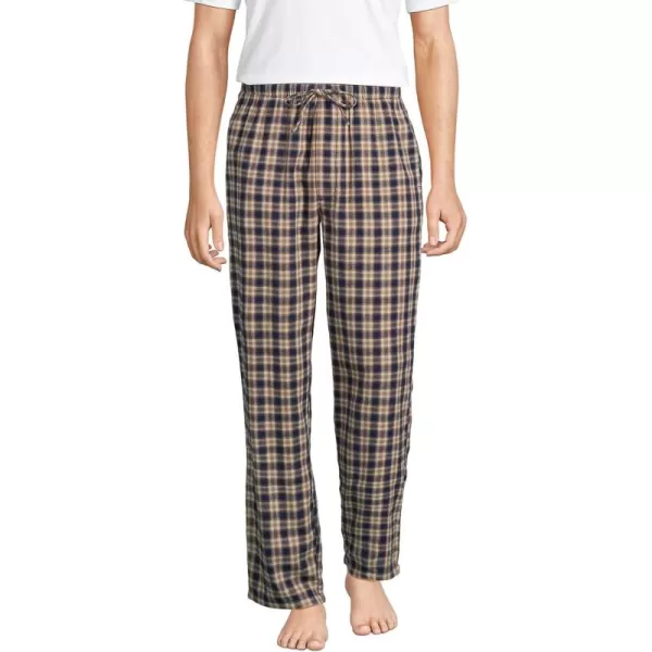 imageLands End Mens Flannel Pajama PantsRadiant NavyKhaki Plaid