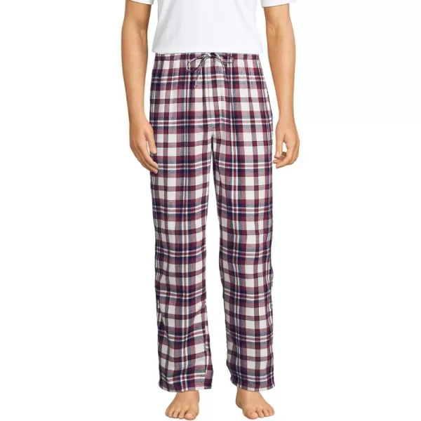 imageLands End Mens Flannel Pajama PantsRich BurgundyNavy Plaid