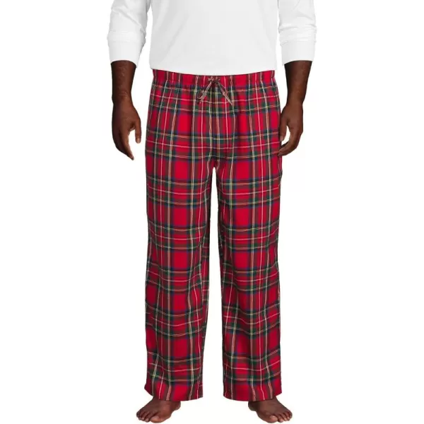 imageLands End Mens Flannel Pajama PantsRich Red Multi Tartan