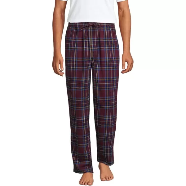 imageLands End Mens Flannel Pajama PantsRoyal BurgundyBlue Plaid