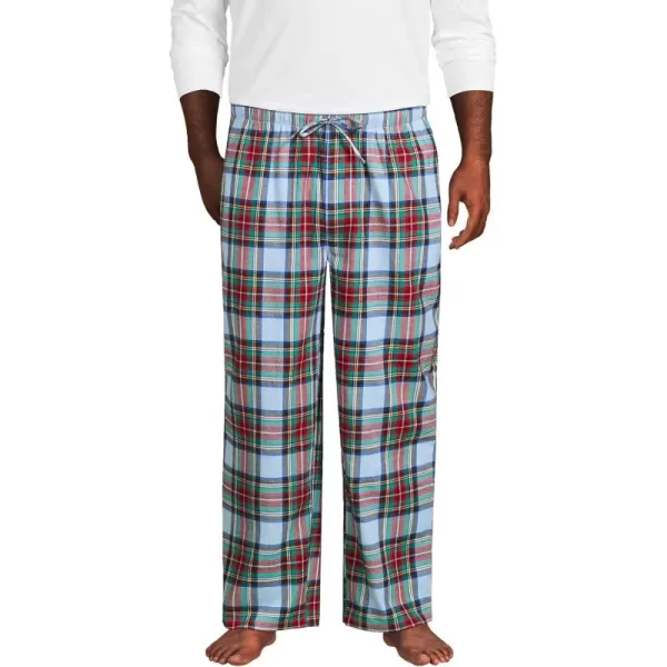 imageLands End Mens Flannel Pajama PantsSoft Blue Haze Plaid