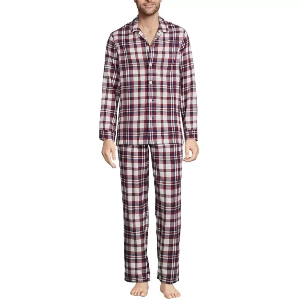 imageLands End Mens Flannel Pajama SetRich BurgundyNavy Plaid