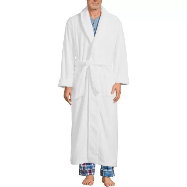 imageLands End Mens Full Length Turkish Cotton Terry BathrobeWhite