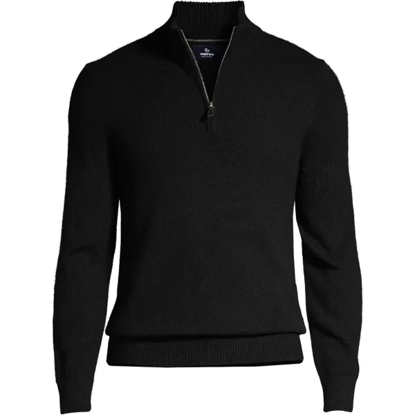 imageLands End Mens Fine Gauge Cashmere Quarter ZipBlack