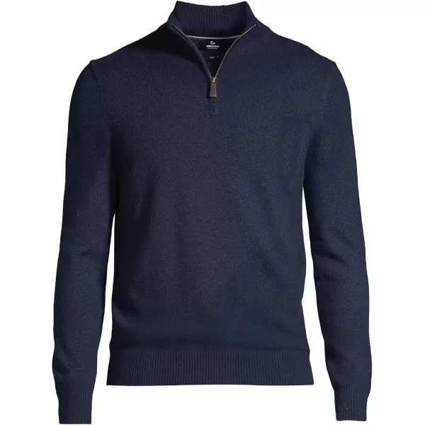 imageLands End Mens Fine Gauge Cashmere Quarter ZipRadiant Navy