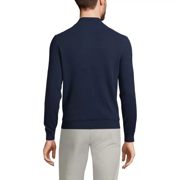 imageLands End Mens Fine Gauge Cashmere Quarter ZipRadiant Navy