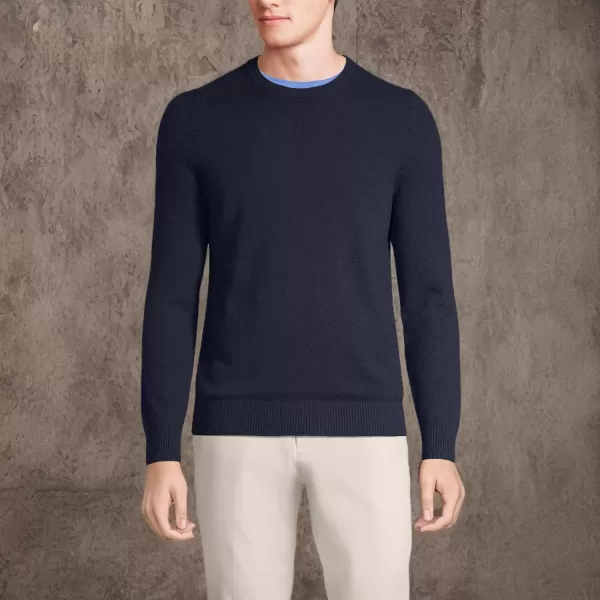 imageLands End Mens Fine Gauge Cashmere SweaterRadiant Navy