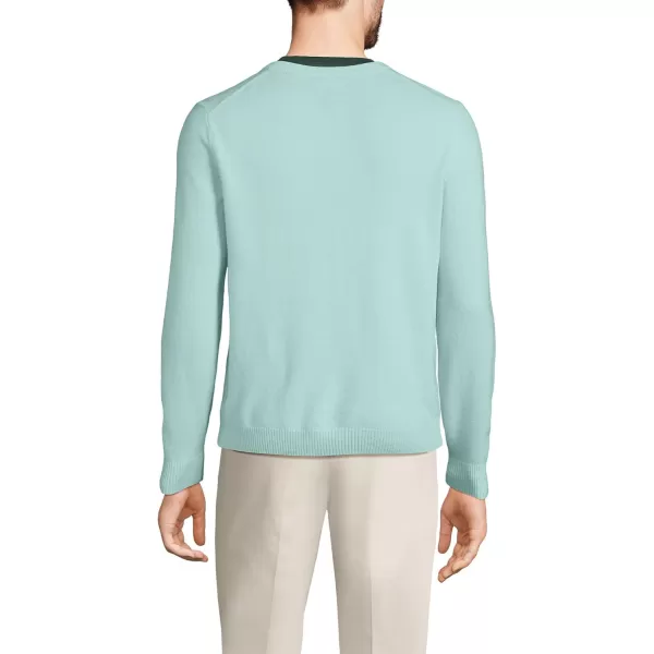 imageLands End Mens Fine Gauge Cashmere VNeck SweaterAqua Breeze