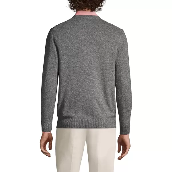 imageLands End Mens Fine Gauge Cashmere VNeck SweaterCharcoal Heather