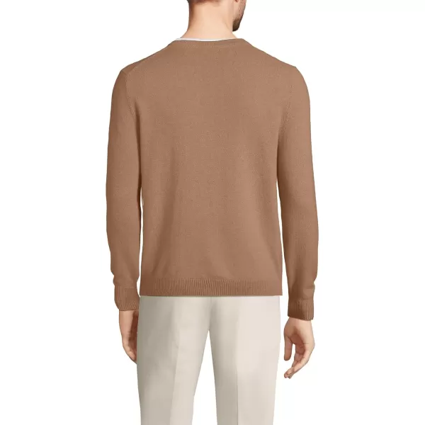 imageLands End Mens Fine Gauge Cashmere VNeck SweaterClassic Camel