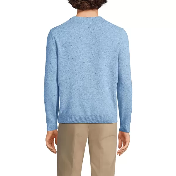 imageLands End Mens Fine Gauge Cashmere VNeck SweaterCloudy Blue Heather Donegal