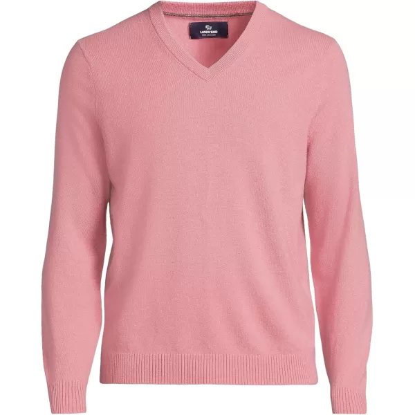 imageLands End Mens Fine Gauge Cashmere VNeck SweaterDark Shadow Pink