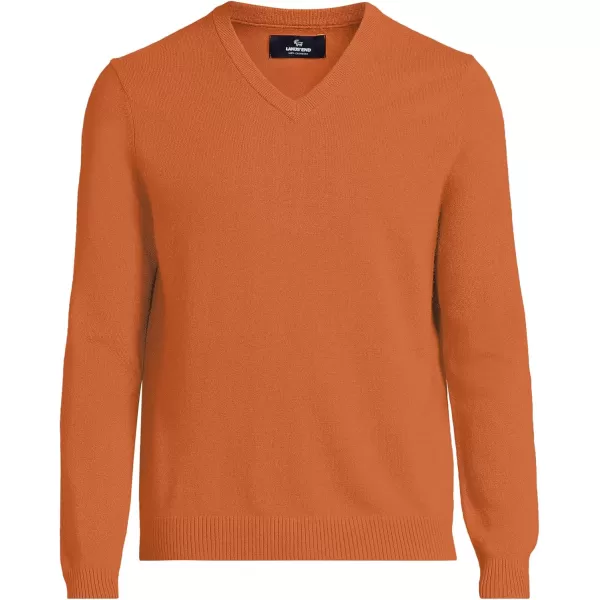 imageLands End Mens Fine Gauge Cashmere VNeck SweaterFresh Cinnamon