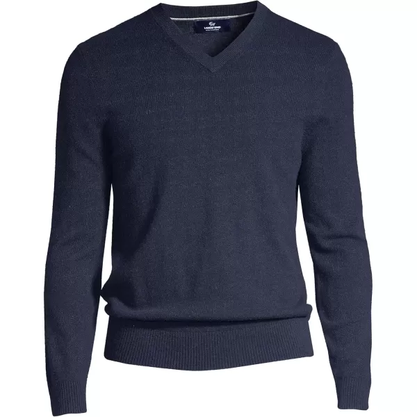 imageLands End Mens Fine Gauge Cashmere VNeck SweaterRadiant Navy