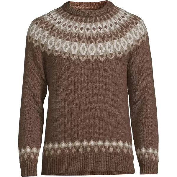 imageLands End Mens Lighthouse Fairisle Crew SweaterAllspice Geo Fairisle