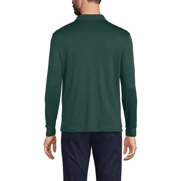 imageLands End Mens Long Sleeve Supima Cotton Polo Shirt with PocketDeep Forest