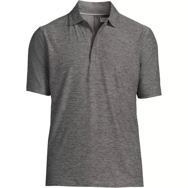 imageLands End Mens Short Sleeve Performance Pieced Yoke Hybrid PoloBlack Slate Spacedye