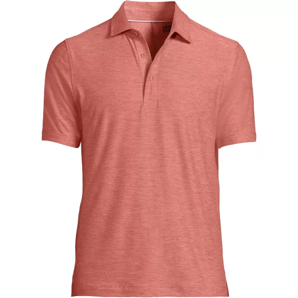 imageLands End Mens Short Sleeve Performance Pieced Yoke Hybrid PoloLight Rosewood Spacedye