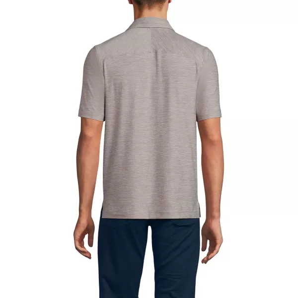 imageLands End Mens Short Sleeve Performance Pieced Yoke Hybrid PoloPortobello Space Dye