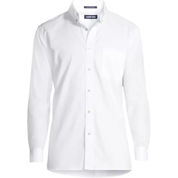 imageLands End Mens Tailored Fit No Iron Solid Supima Cotton Oxford Dress ShirtWhite