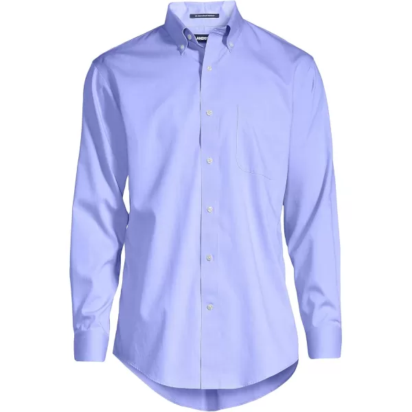 imageLands End School Uniform Mens Tailored Fit No Iron Solid Supima Cotton Pinpoint Buttondown Collar Dress ShirtLight Blue