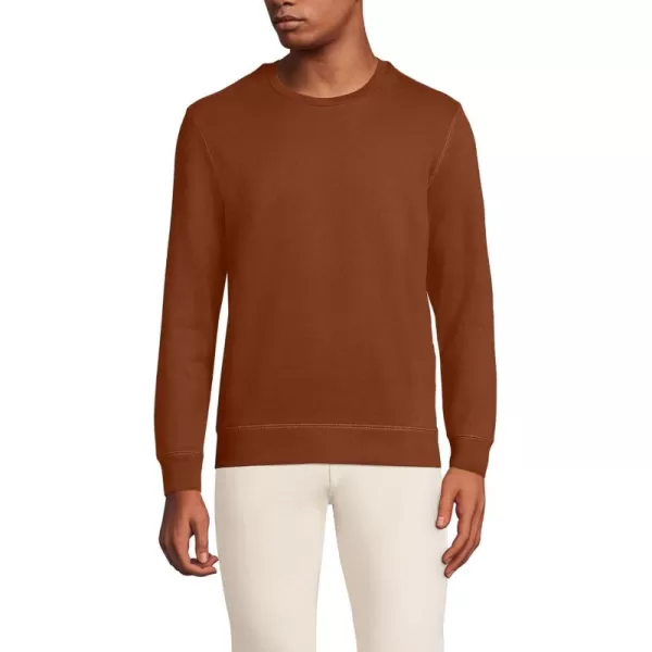 imageLands End Mens Serious Sweats French Terry Crewneck SweatshirtDark Auburn Brown