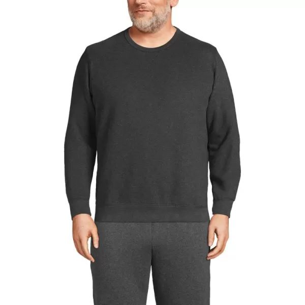 imageLands End Mens Serious Sweats French Terry Crewneck SweatshirtDark Charcoal Heather 23