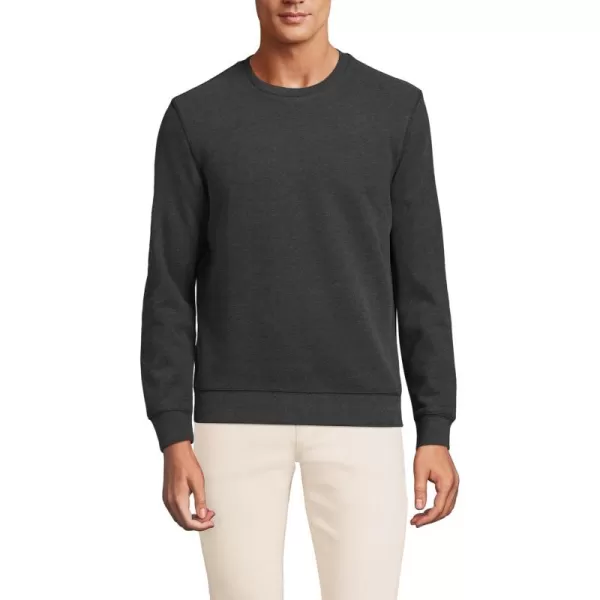 imageLands End Mens Serious Sweats French Terry Crewneck SweatshirtDark Charcoal Heather