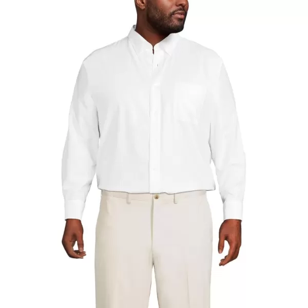 imageLands End Mens Solid No Iron Supima Oxford White Big and Tall 18h37