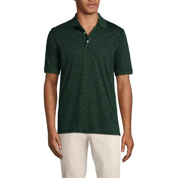 imageLands End School Uniform Mens Short Sleeve Supima Cotton Polo ShirtEstate Green Flowers