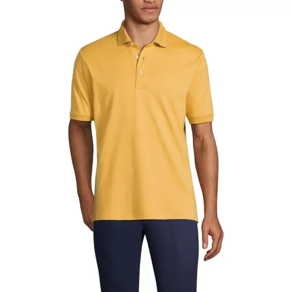 imageLands End School Uniform Mens Short Sleeve Supima Cotton Polo ShirtHarvest Gold