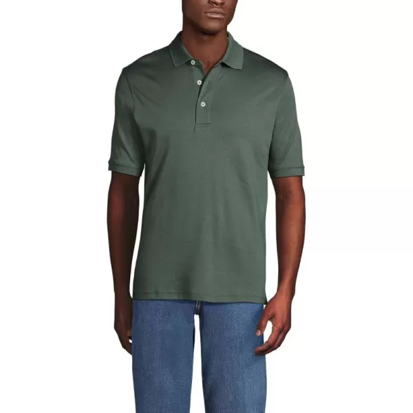 imageLands End School Uniform Mens Short Sleeve Supima Cotton Polo ShirtSpruce