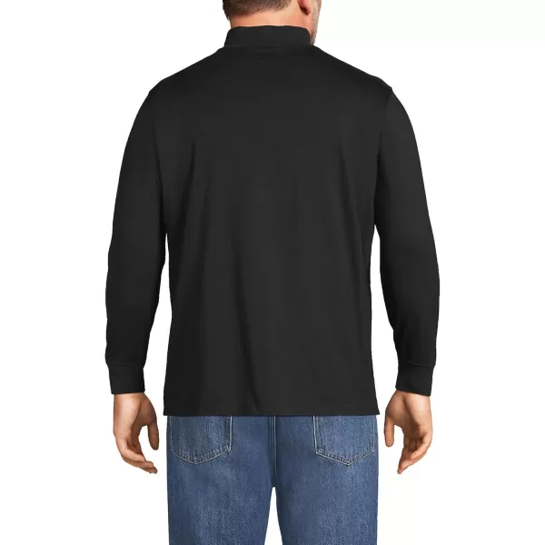 imageLands End Mens SuperT CottonBlend Mock TurtleneckBlack