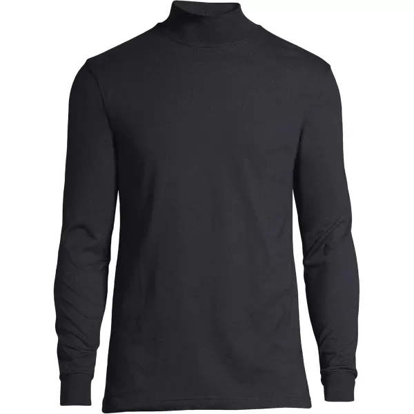 imageLands End Mens SuperT CottonBlend Mock TurtleneckBlack