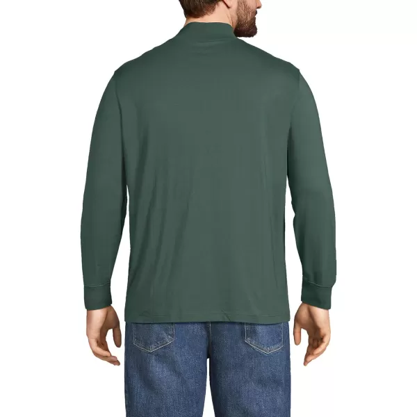 imageLands End Mens SuperT CottonBlend Mock TurtleneckDeep Woodland Green