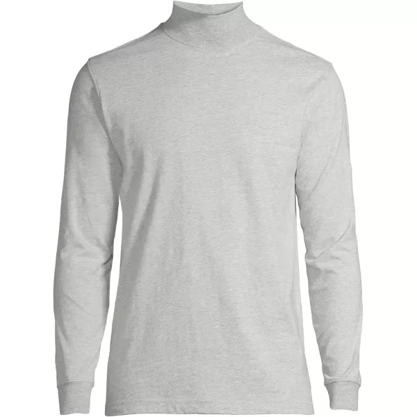 imageLands End Mens SuperT CottonBlend Mock TurtleneckGray Heather