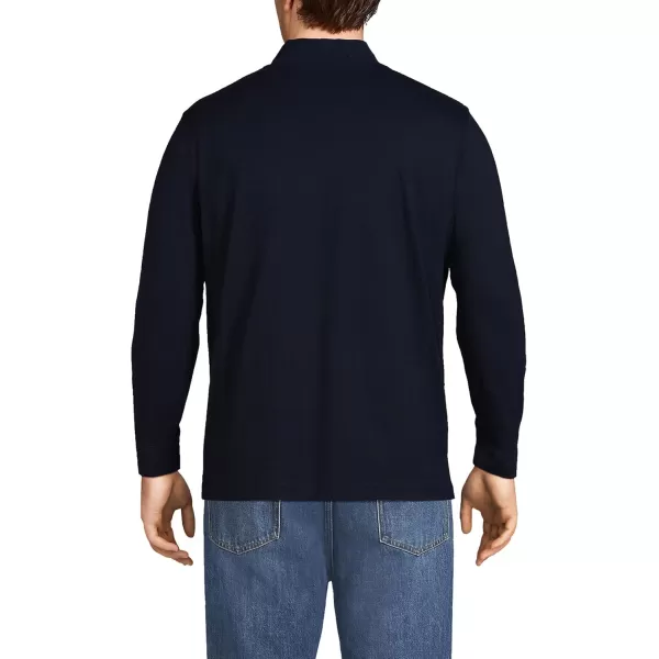 imageLands End Mens SuperT CottonBlend Mock TurtleneckRadiant Navy