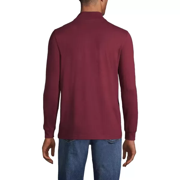 imageLands End Mens SuperT CottonBlend Mock TurtleneckRich Burgundy