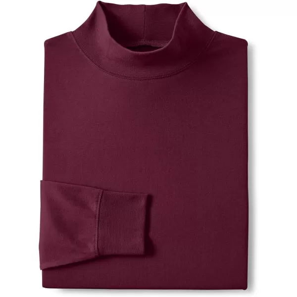 imageLands End Mens SuperT CottonBlend Mock TurtleneckRich Burgundy